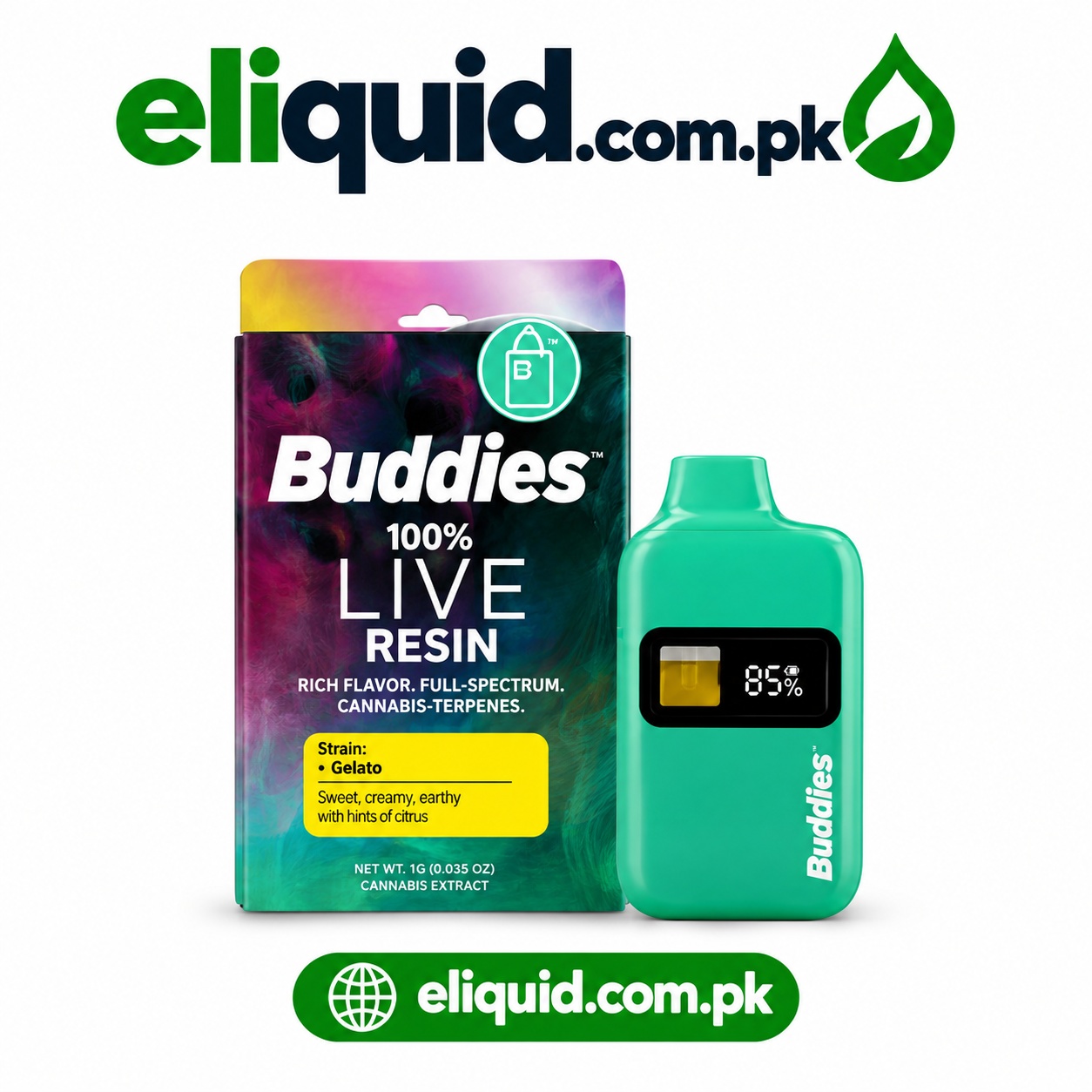 Buddies 100% Live Resin Vape – Gelato In Islamabad