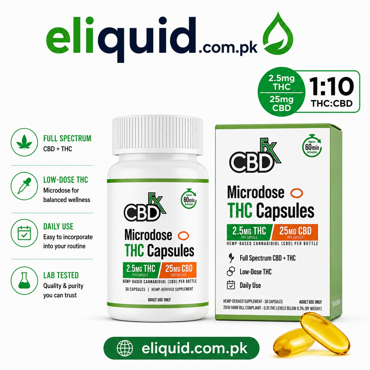 CBD Microdose THC Capsules – 30 Count In Karachi 