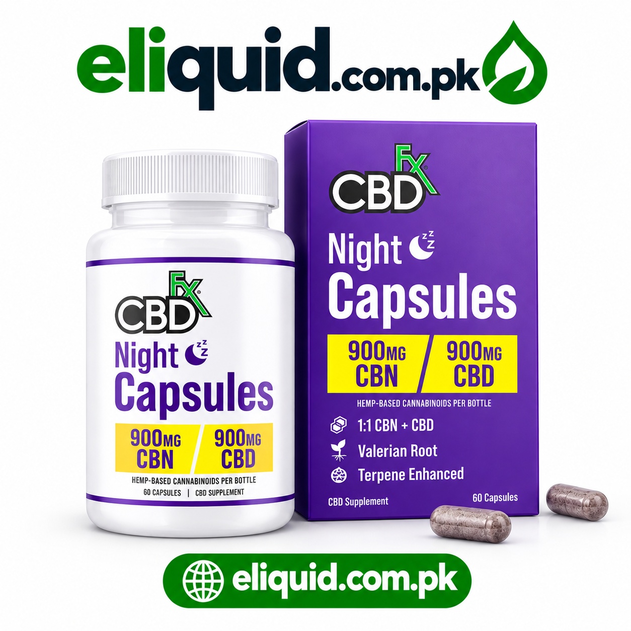 CBD Night Capsules – 900mg CBN + 900mg CBD In Lahore 